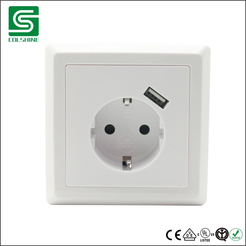 Schuko USB Socket Outlet with 2 USB
