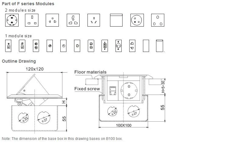 Power Receptacle Outlet Floor Boxes Outlet