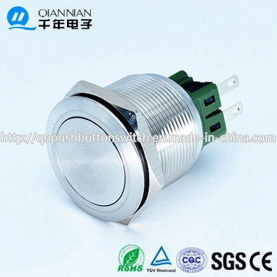 Qn25-B1 25mm Momentary|Latching Flat Head Metal Logo Tact Switch on-off Switch