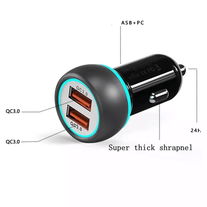 New Arrival Quick Charger Dual QC3.0 6.2A Car Fast Charger