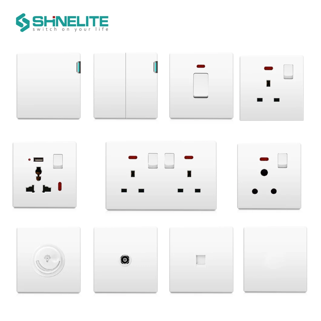 UK Standard 10A Wall Switches 13A Socket Outlet Factory OEM