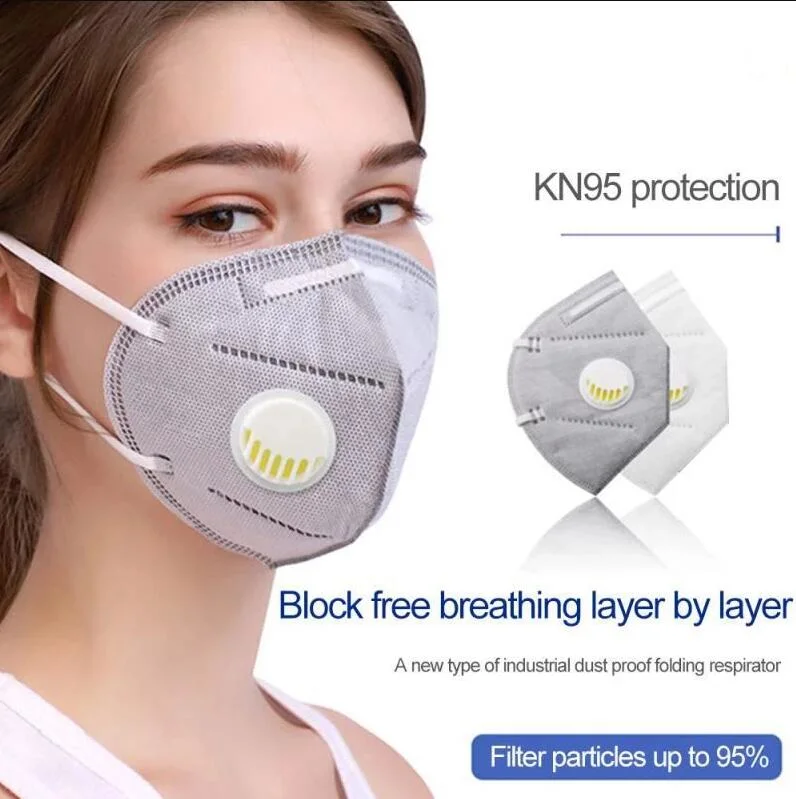 Factory Outlet Fast Delivery and High Quality CE Certificate Disposable with Valve Black KN95 Face Mask