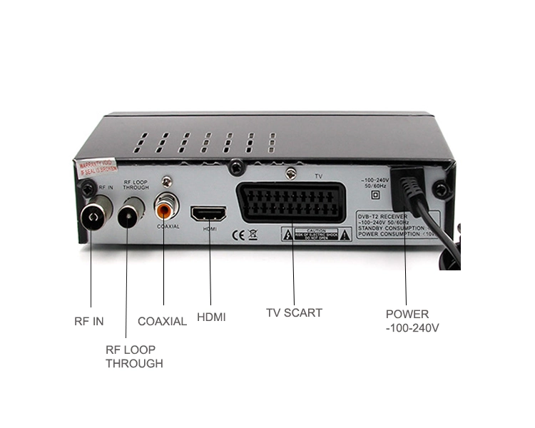 DVB-T2 FTA Hevc H. 265 IPTV Set-Top Box WiFi