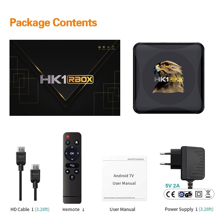 100m Ethernet Dual Brand WiFi HK1 Rbox 4K HD TV Set Top Box