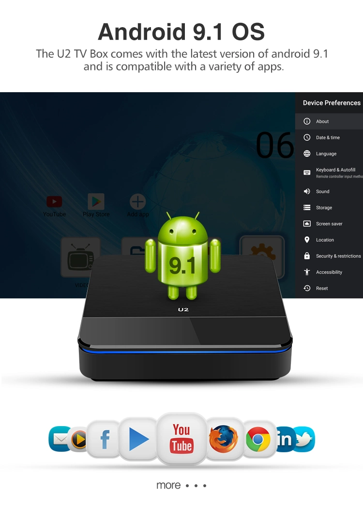 OEM Junuo China Android Smart TV Box Set Top Box S905X2 Android TV Box