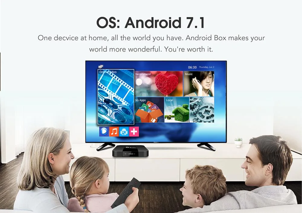 Smart Android 7.1 TV Box Amlogic Ott Smart Android TV Set Top Box Tx3 Mini S905W