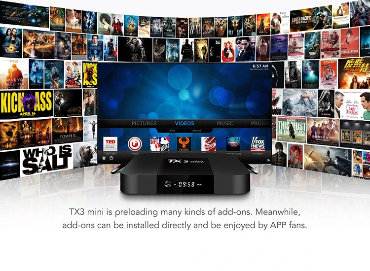 Tx3 Mini High Speed Amlogic S905W 4K H. 265 Kd Player Android TV Receiver Digital Set Top Box