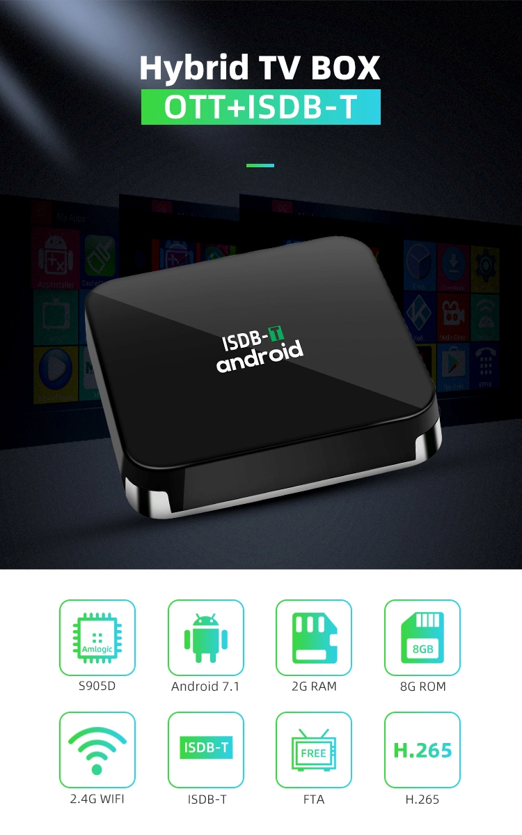 Hybrid Ott DVB T2 Android Set Top Box TV Box 2020 Hybrid ISDB T2 TV Box