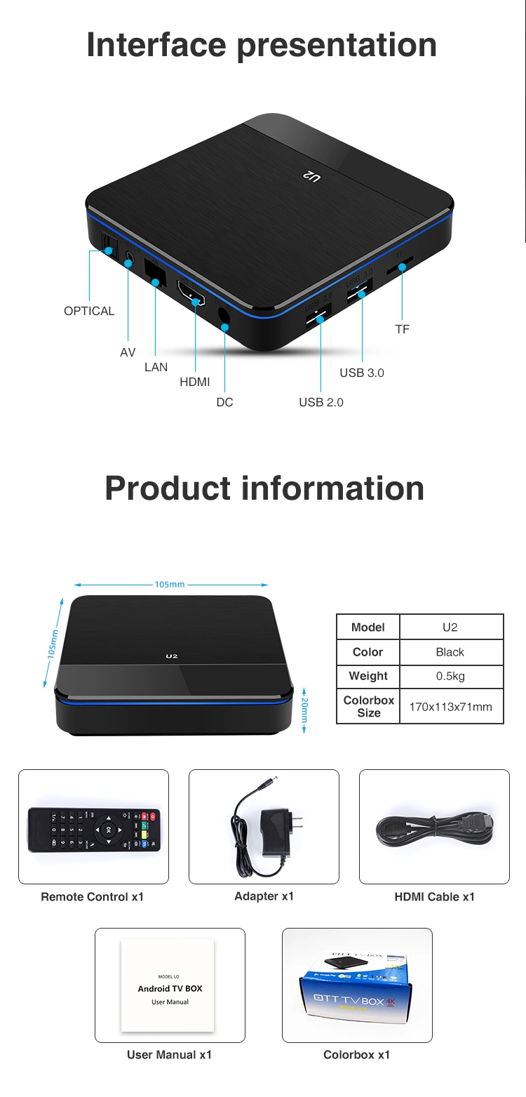Junuo S905X3 Quad Core 4K Android 9.1 Media Player Android TV Box Set Top Box