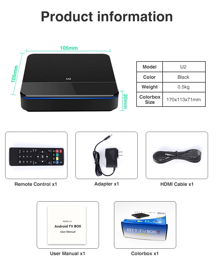 Xangshi Factory High End 4K 2+16g 2.4GHz WiFi 32bit STB Set Top Box