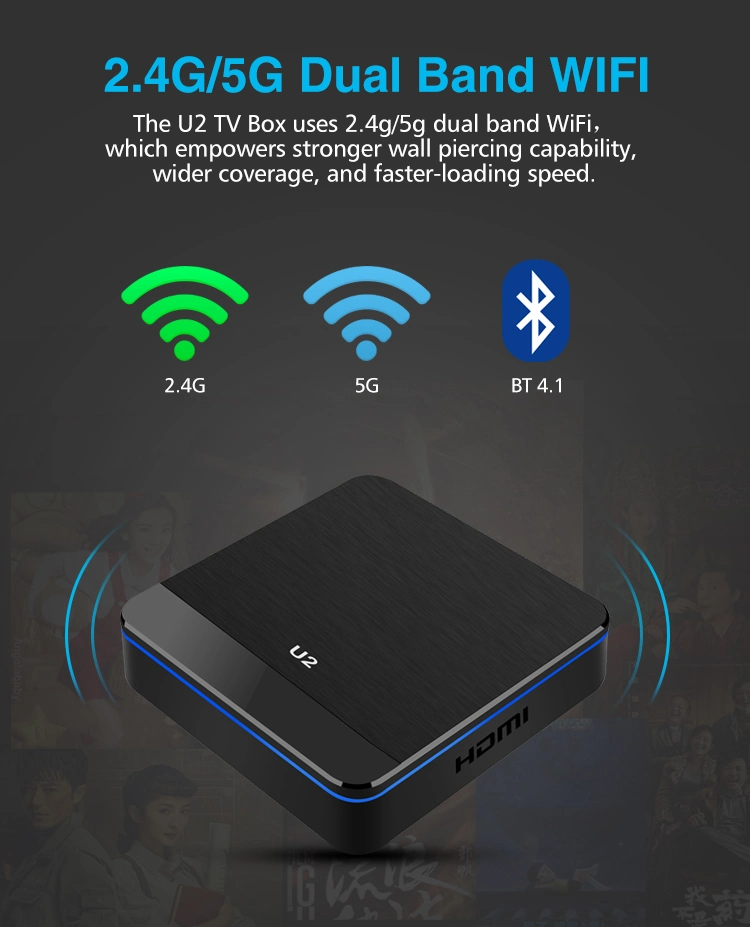 Customized Launcher Ui Quad Core Android 9.1 2GB 16GB Stream Smart Set Top Box TV Box