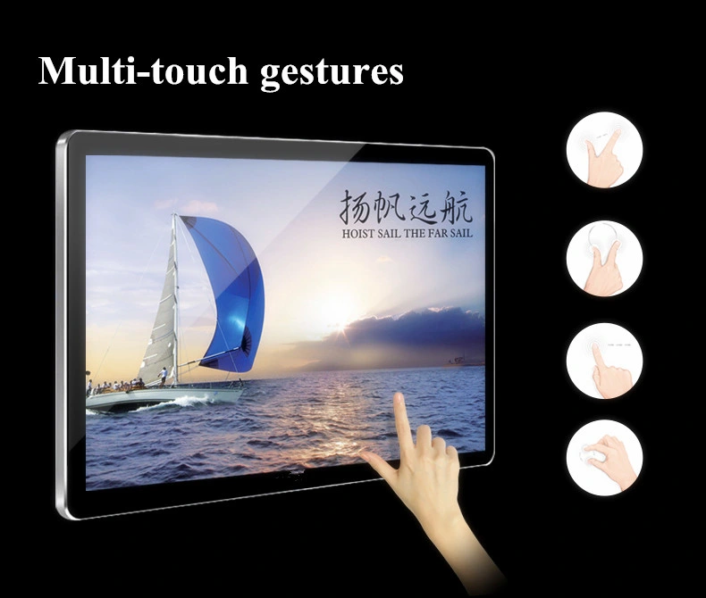 43 Inch Wall Mounted LCD Advertising Screen Digital Touch Screen Monitors