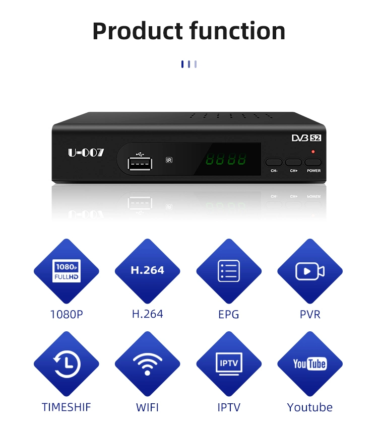 IPTV Set Top Box Junuo China Factory OEM Wholesale Set Top Box FTA Full HD MPEG4 DVB S2