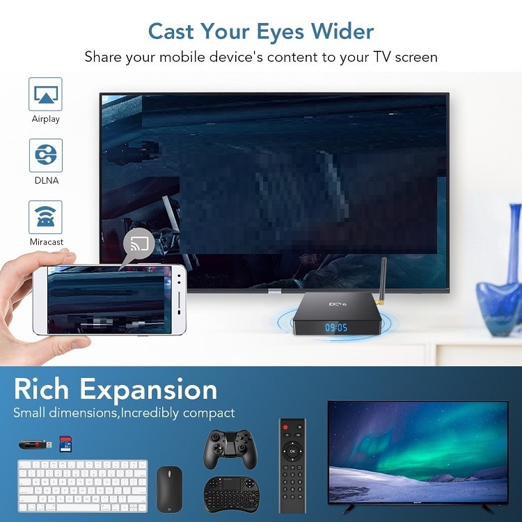 High Quality Smart 4K TV Box Dq6 Rk3318 4G32g Android Set Top Box