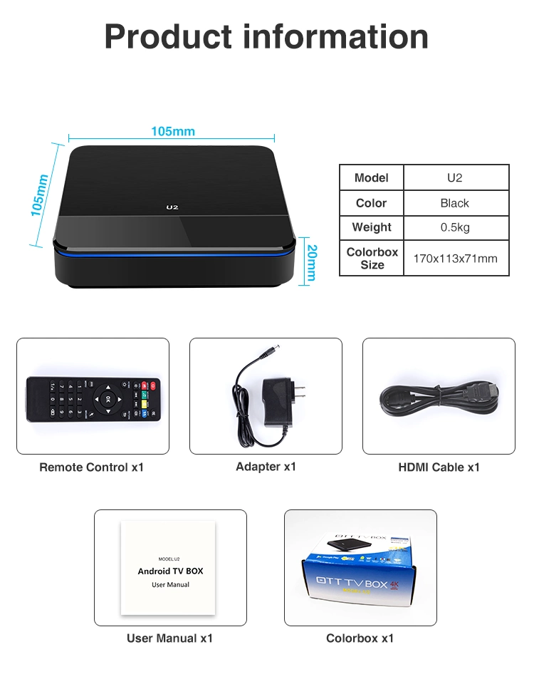 Junuo OEM with Chipset Amlogic S905X2 USB 3.0 Bt 4.1 IPTV Android TV Set Top Box
