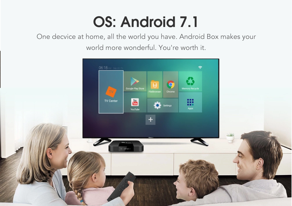 Android Box HD 4K Media Player Android 7.1 Set Top Box OEM Logo Mini TV Box