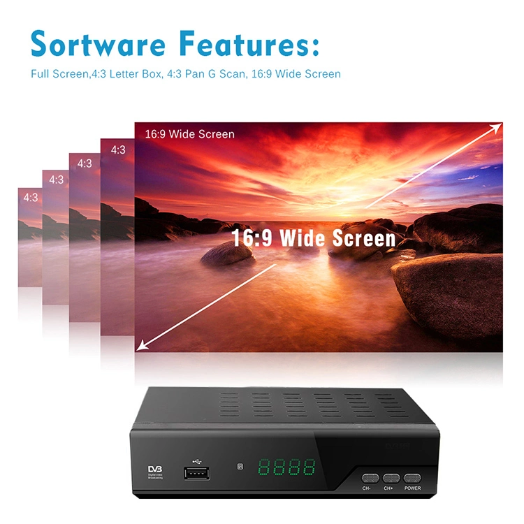 Most Popular DVB-T2 H. 265 Set Top Box Rceciver TV Box 1509m WiFi HD Scart