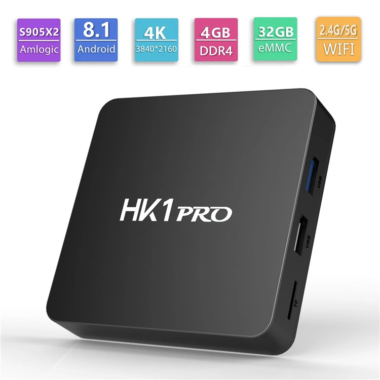 Factory Sale HK1 PRO S905X2 HD 2.1 1080P 60fps Android 8.1 Smart TV Set Top Box