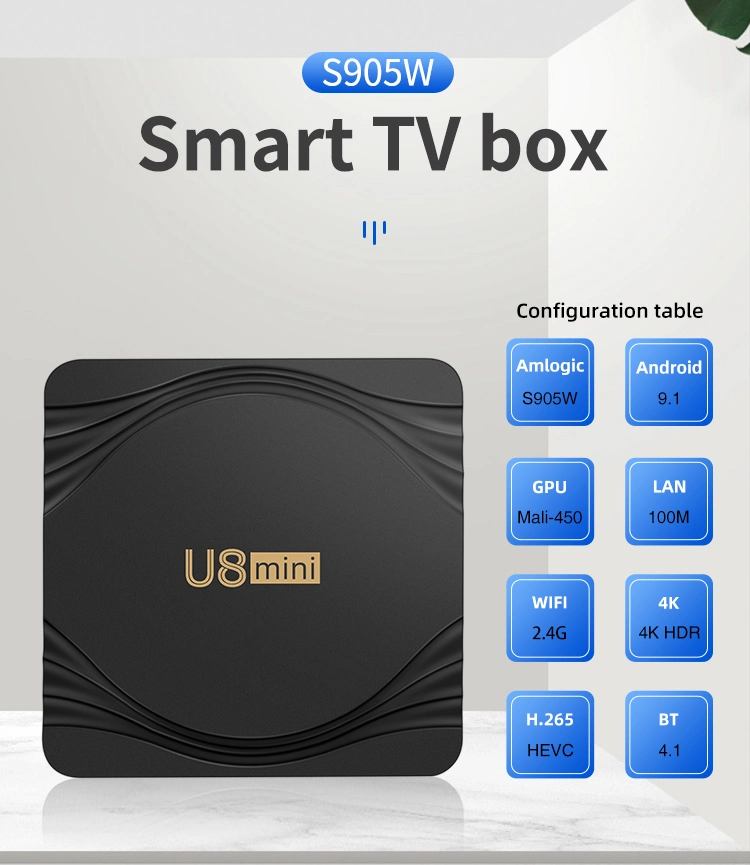 Junuo S905W 4K Smart TV Box WiFi Bt4.0 4GB 64GB Media Player Set Top Box