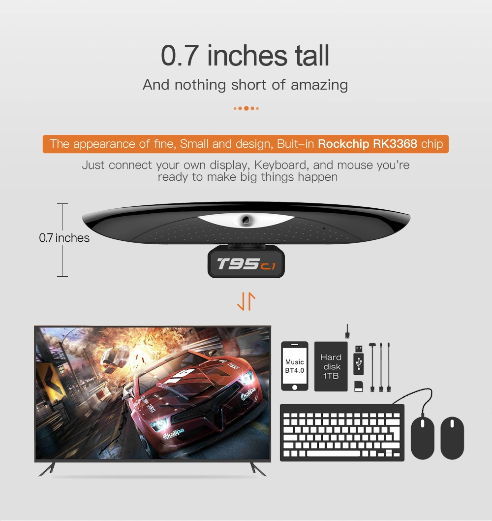 2020 Newest T95c1 Android TV Box Rk3368android 9.0 2.4G/5g WiFi Set Top Box
