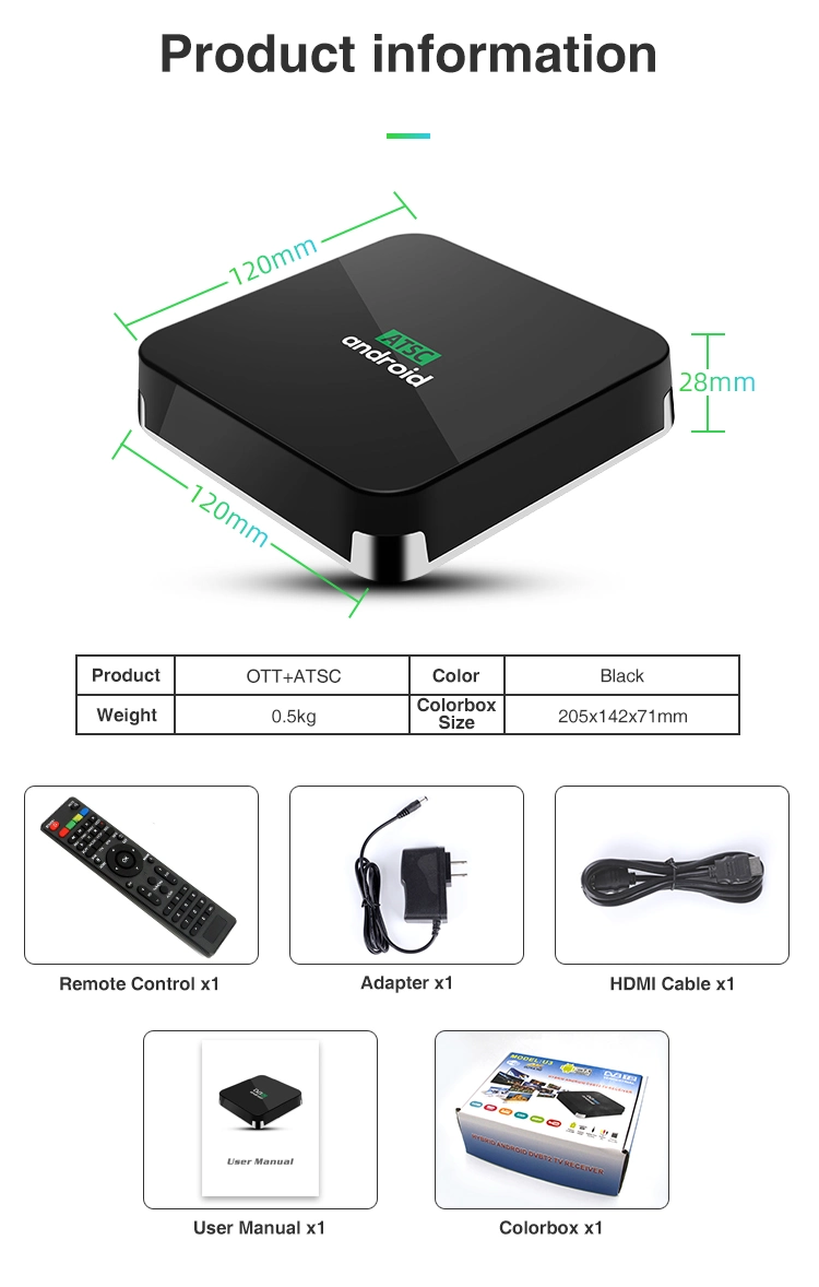2020 Hybrid Set Top Box ISDB T2 TV Box Android Digital ATSC TV Tuner Receiver