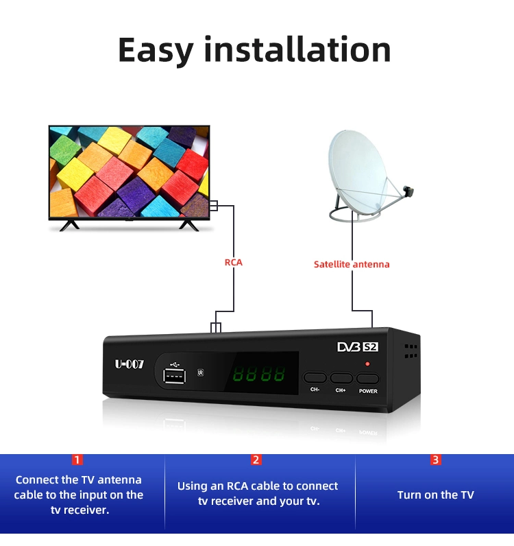 Made in China New HD Set Top Box DVB-S2 HD MPEG4 Digital Satellite TV Decoder