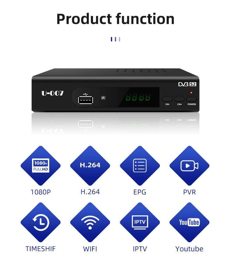 Made in China New HD Set Top Box DVB-S2 HD MPEG4 Digital Satellite TV Decoder