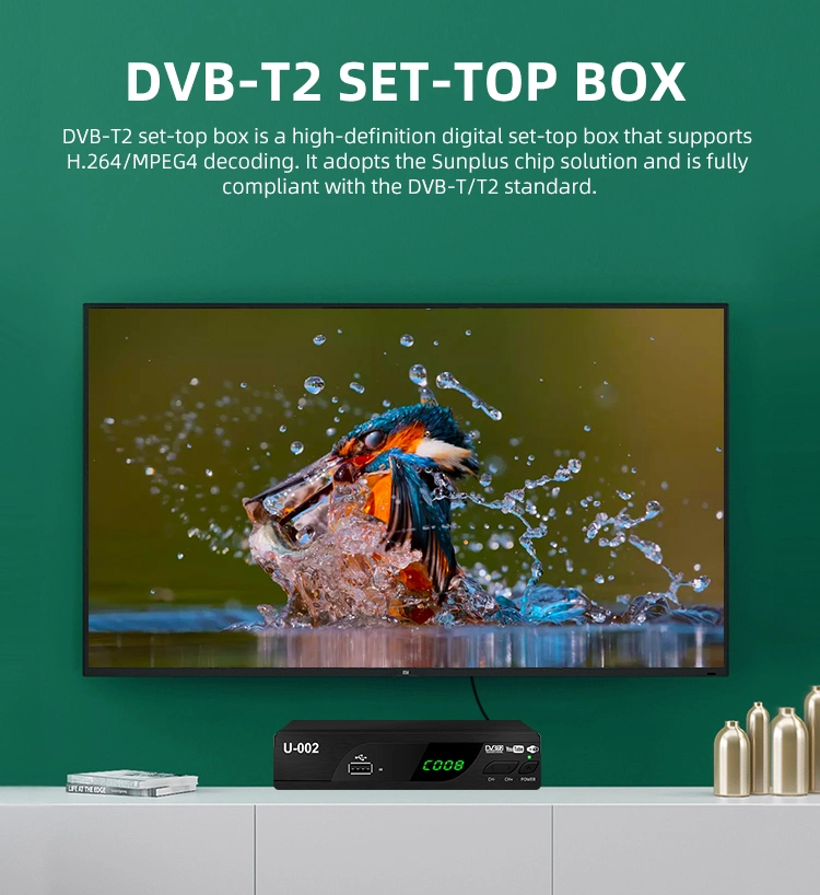 Junuo 2020 New Product 1080P Full HD DVB-T2 Set Top Box with Youtube WiFi Function