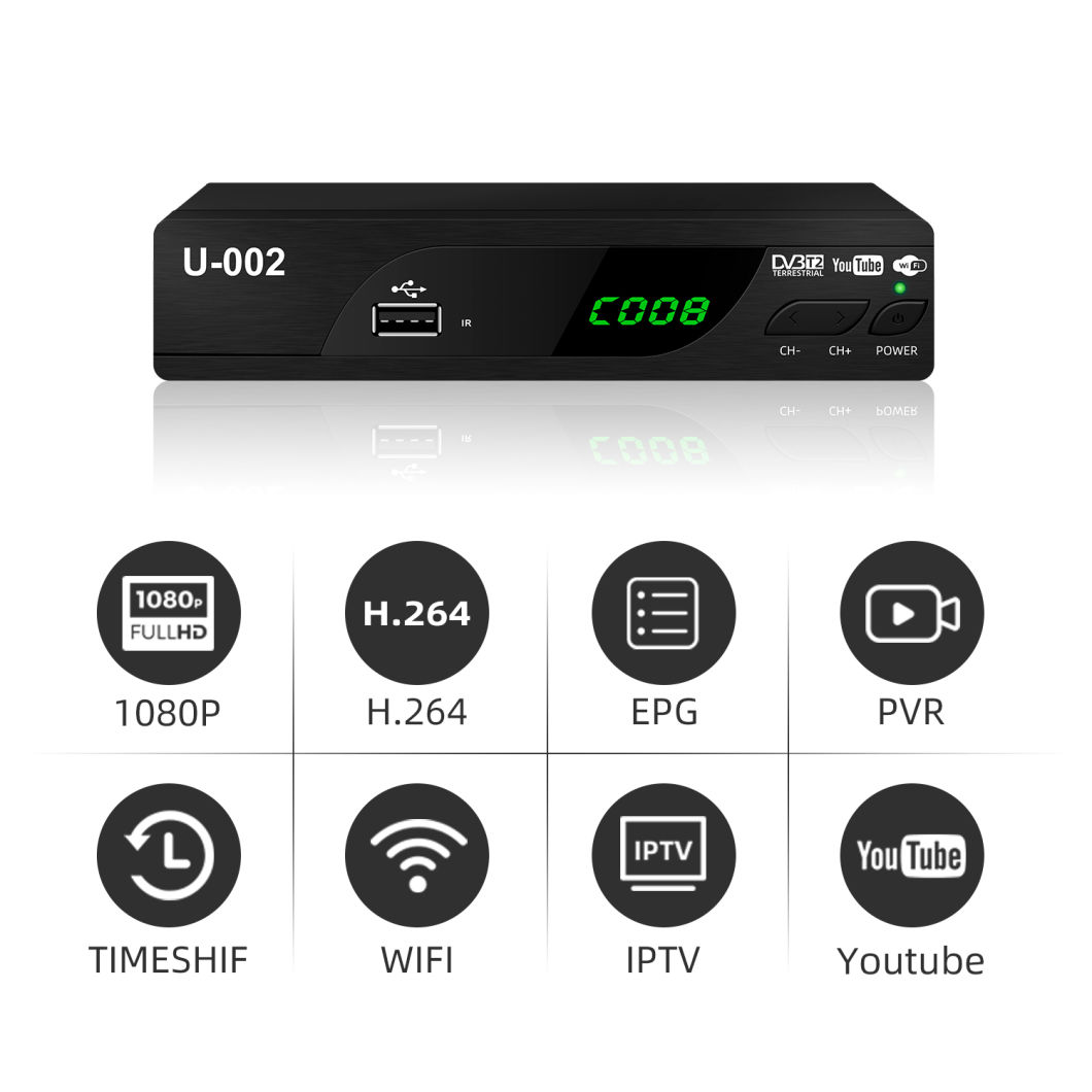 Gx3235s Two USB Port DVB T2 DVB C Receiver Set Top Box