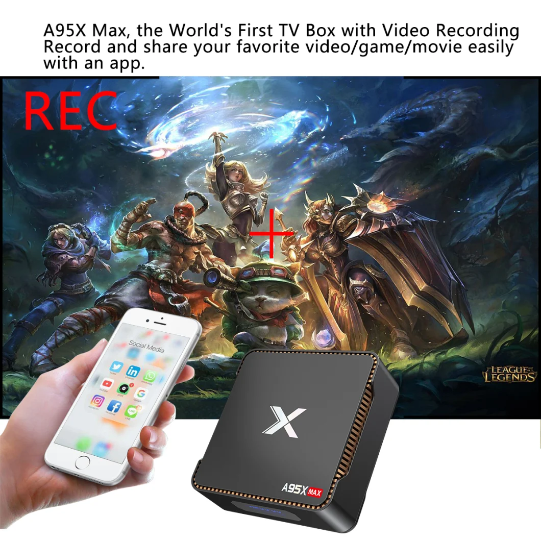 Factory Wholesale A95X Max+ 2.4G 5g Dual WiFi Android 8.1 TV Box S905X2 4GB 32GB HDMI Cable TV Set Top Box