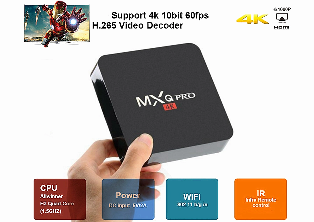 Set Top Box Mxq PRO 4K H3 1g 8g Digital TV Cable Receiver Recyclable Allwinner Set Top Box 4K Best Android 7.1 TV Box