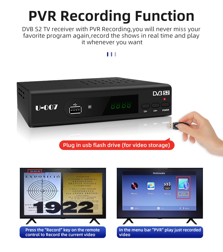 Set Top Box Software Upgrade MPEG4 DVB-S2 TV Tuner Satellite Receiver S2