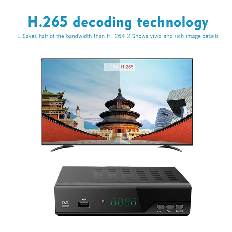 Junuo H. 265 Commercial DVB T2 Receiver High-Definition Digital Set-Top Box with LAN Port