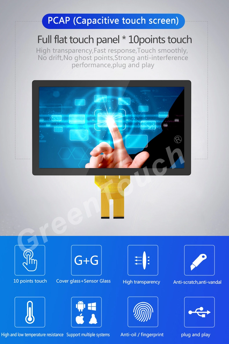 55inch Pcap Touchscreen Glass Capacitive Touchscreen Panel Multi Touchscreen for Interactive Touchscreen Kiosk 