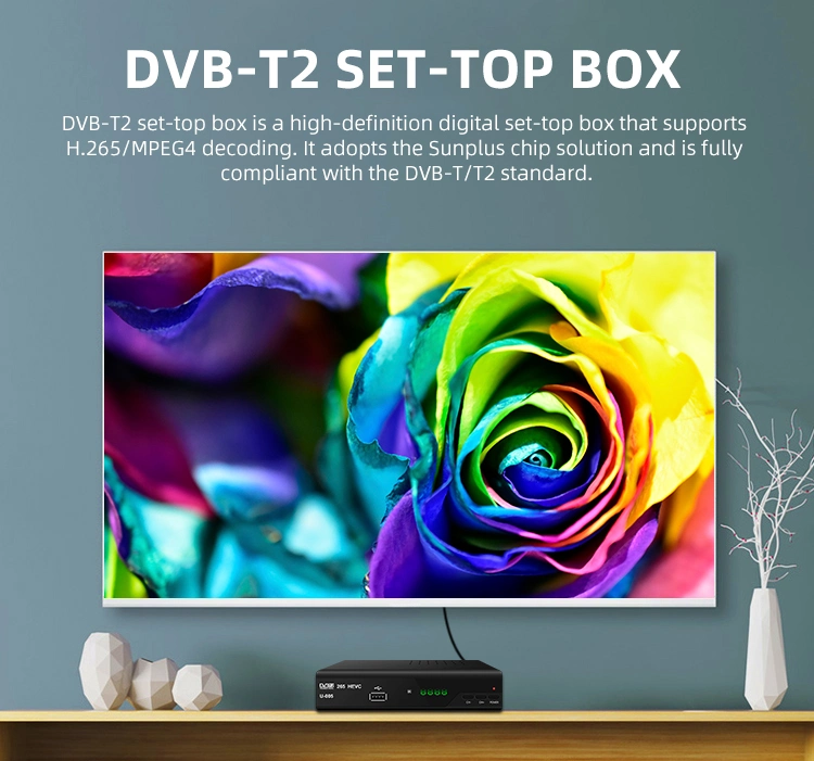 New Case Hevc DVB-T2 Decoder Set Top Box Europe Free to Air TV Box