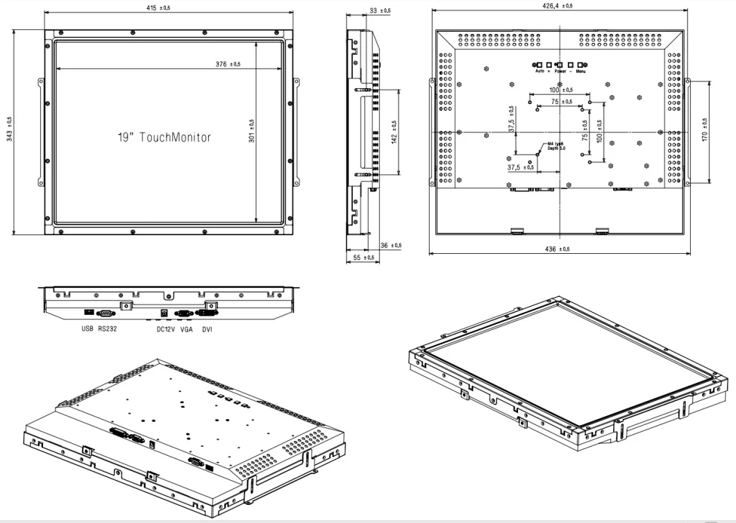 Cjtouch 19 Inch Touch Monitor 19 Inch Touch Screen Monitor Saw Touch Screen Monitor 19 Inch