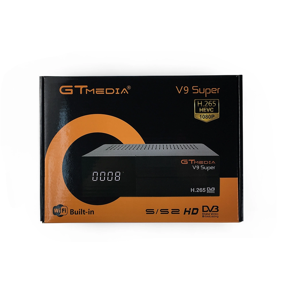 Wholesales Full HD 1080P H265 Gt Media V9 Super DVB-S2 Tuner Digital Set-Top Box Support Cccam WiFi Ethernet Satellite Receivers