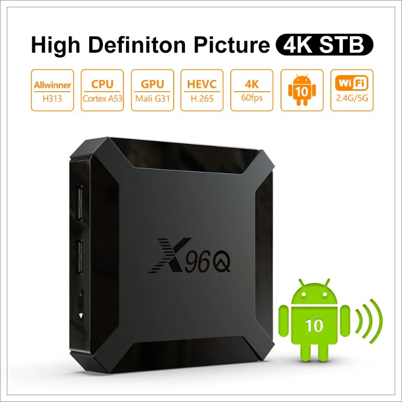 Cheapest Android 10 TV Box X96q Allwinner H313 2GB 16GB 4K Smart Set Top Box