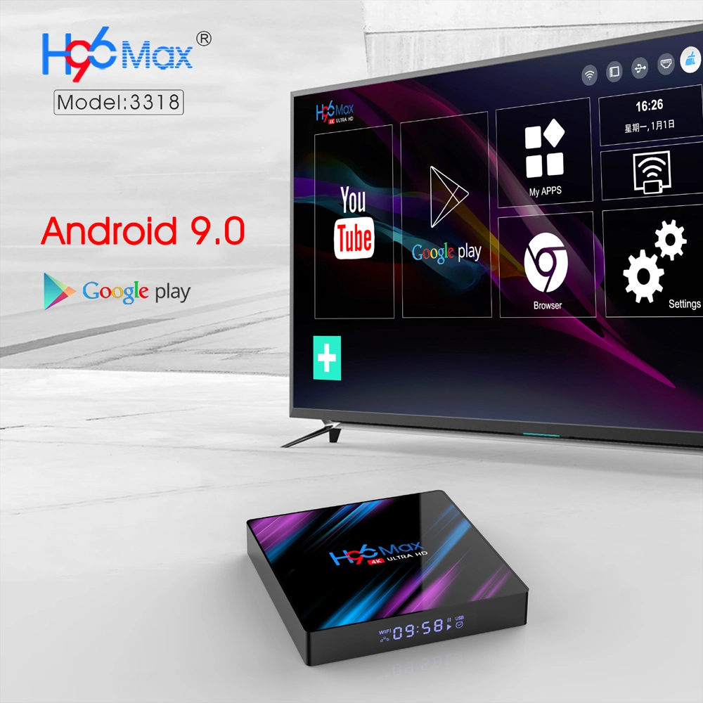 H96 Max Rk3318 Android 9.0 TV Box Internet TV Set Top Box 4GB RAM 32g/64GB Smart TV Box