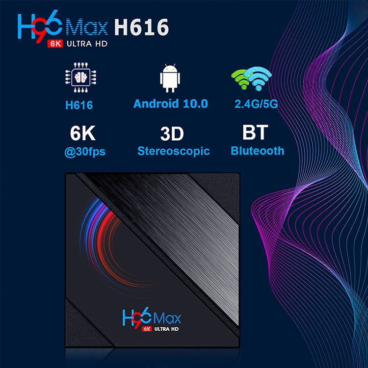Internet Set Top Box Kodi Media Player H96 Max H616 4K 6K Android 10 Smart TV Box with 2.4G / 5g WiFi