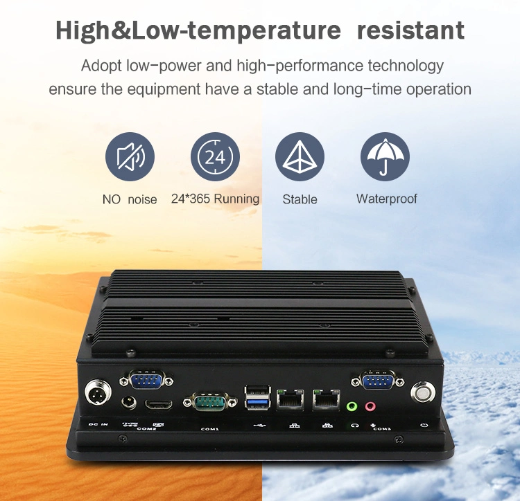 China Computer 8 Inch All in One PC with Resistive Touch Screen J1900 Industrial Fanless Computer