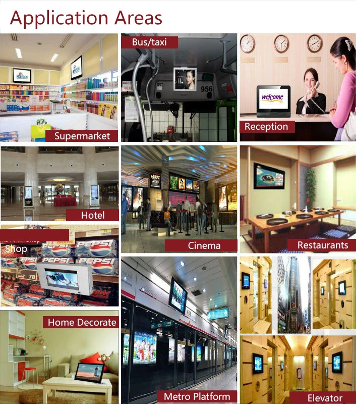 Bulk Advertising Wall Mount Touch Screen Digital Signage with Remote Control