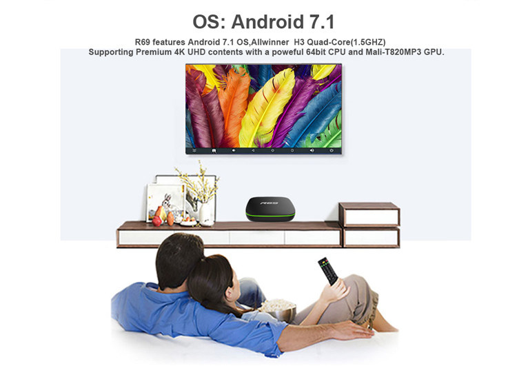 Android 9.0 R69 Allwinner H3 1g 8g Allwinnner Set Top Box Anycast Free Sample Android TV Box Smart Set Top Box