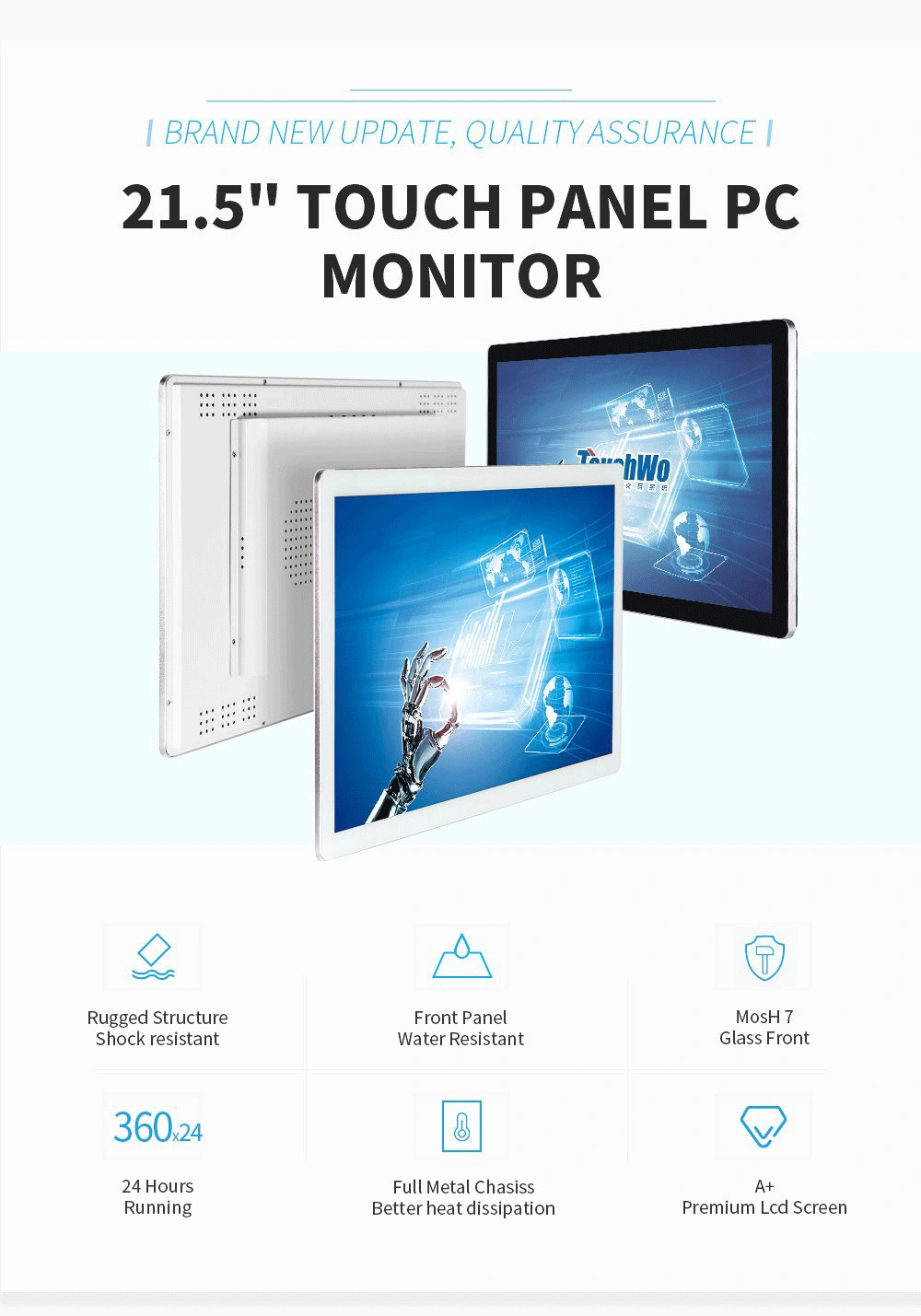 New Products Vesa Wall Mount 21.5, 22, 32 Inch HD Waterproof Touch Screen Computer All in One PC
