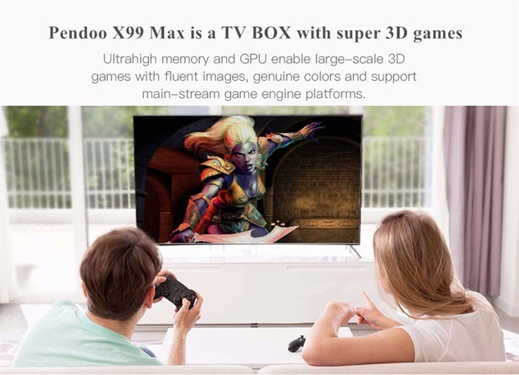 Pendoo X99 Max Rk3399 4G 32g Android 7.1 Internet TV Smart Set Top Box with HD Satellite Receiver TV Box HDD Player Set Top Box