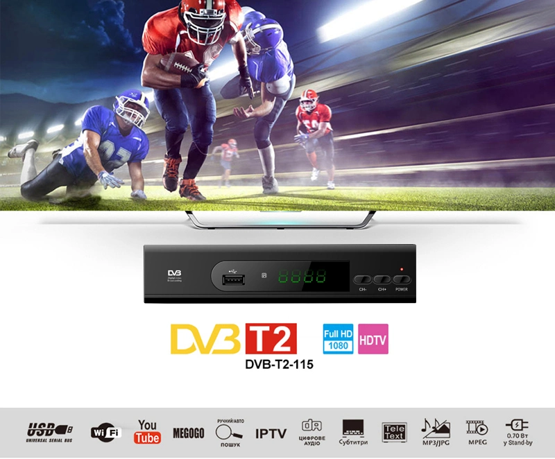 FTA Youtube Set Top Box Full HD Digital DVB-T2 Decoder
