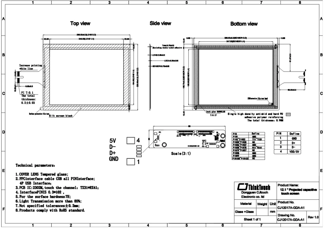 Touchscreen Panel Tablet PC 12.1inch Industrial Pcap Capacitive Monitor PC Whiteboard Smart Board Touch Glass