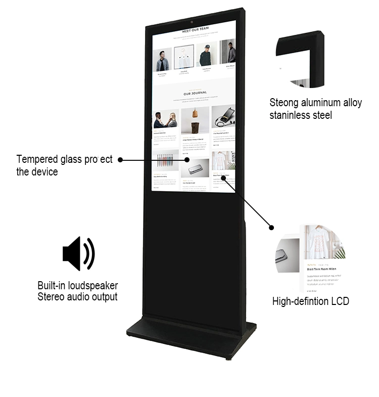 43 Inch Floor Standing Advertising Display Android All in One PC Touch Screen