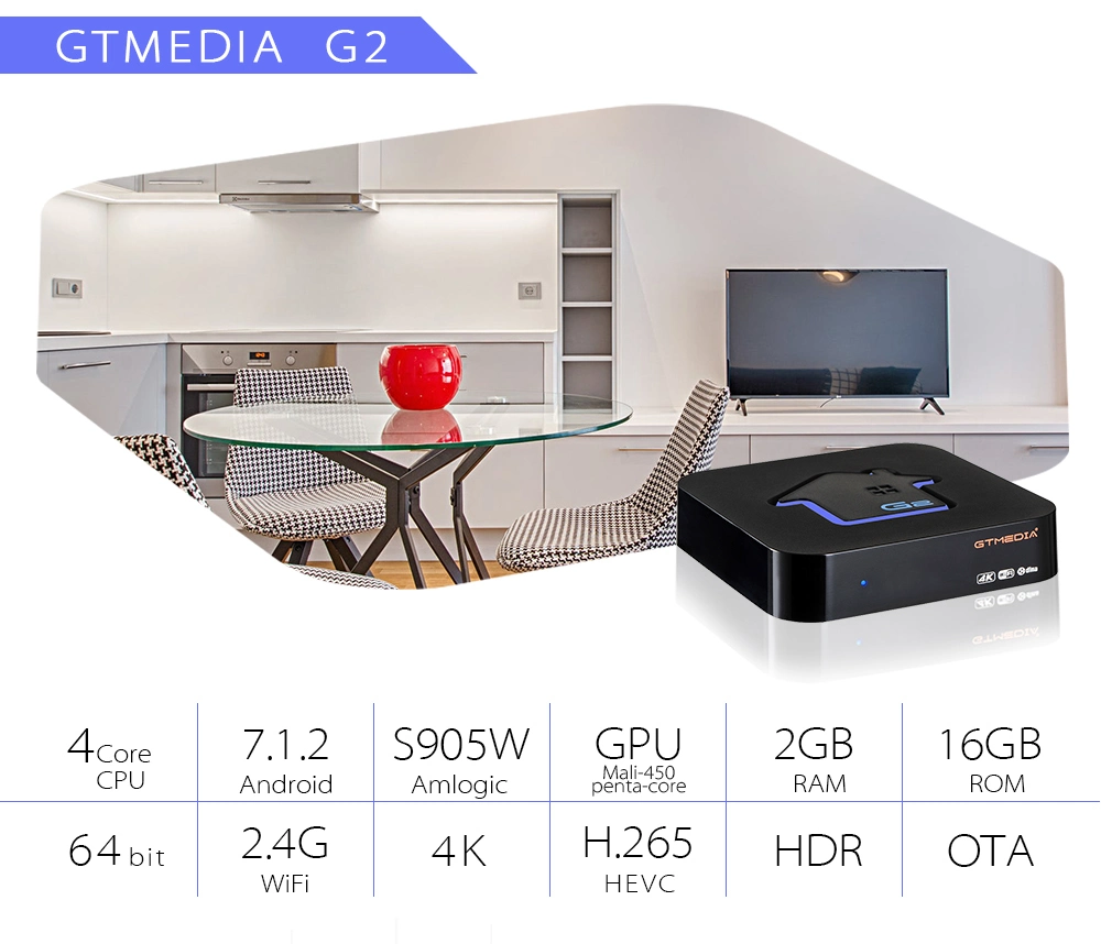 Good Gtmedia G2 Android 7.1 TV Box 4K HD 2g 16g WiFi Amlogics905W Google Cast Netflix M3u Set Top Box Media Player Gt Media Set Top Box