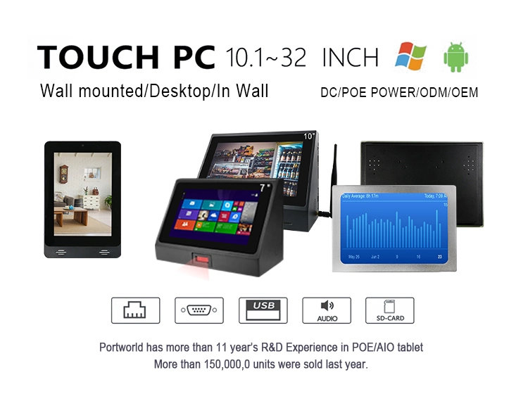 14 Inch Wall Mount Touch Screen PC NFC Android 6.0 Tablet with Poe